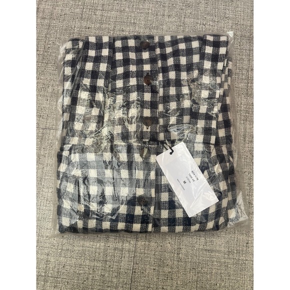 RITA ROW Stefan Dress Medium Navy Blue NEW Gingham Preppy Cotton Blend Coastal - Picture 2 of 5